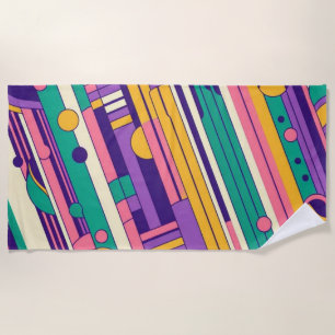 Serviette De Plage Cool, design rétro coloré des années 80/90