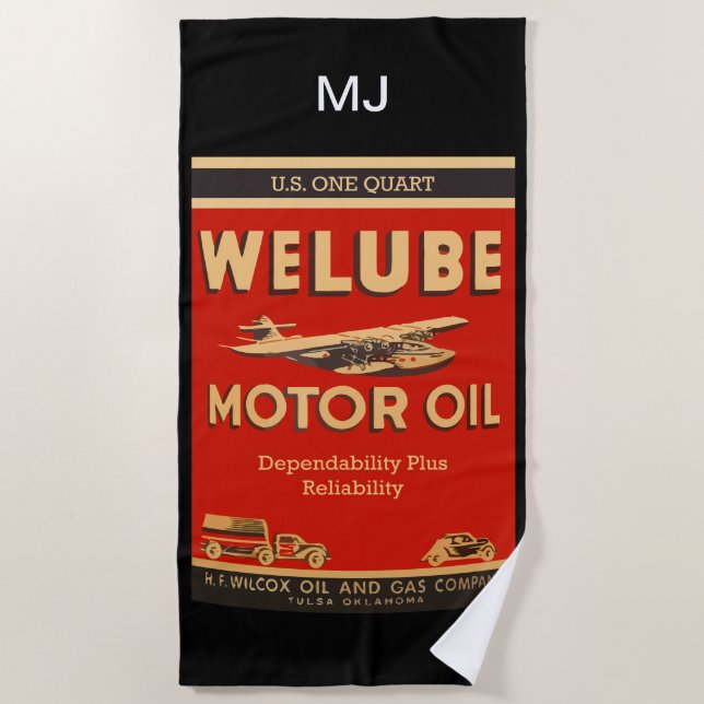 Serviette De Plage Cool Mens Rétro Automotive Thème (Devant)