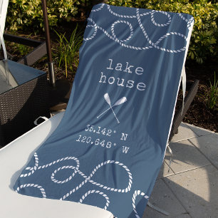 Serviette De Plage Coordonnées personnalisées de Lake House
