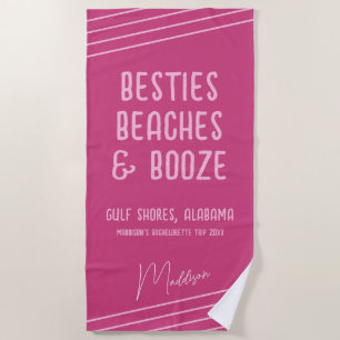 Serviette De Plage Copines roses plages alcool Voyage Filles Personna