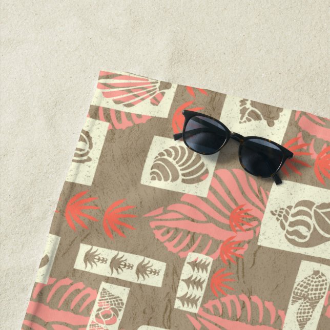 Serviette De Plage Coques sous-marines de Kua Bay Hawaiian - Coral (En situation)