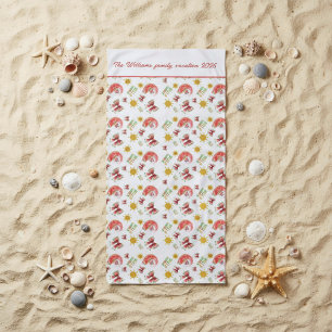 Serviette de plage coquette pastèque personnalisée
