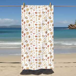 Serviette De Plage Coquillages à l'aquarelle