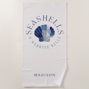 Serviette De Plage Coquillages Cloches de Mariage Enterrement de Vie 