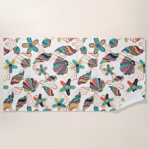 Serviette De Plage Coquillages colorés motif sans soudure