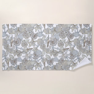 Serviette De Plage Coquillages Et Chasse Au Trésor D'ancre De Navire