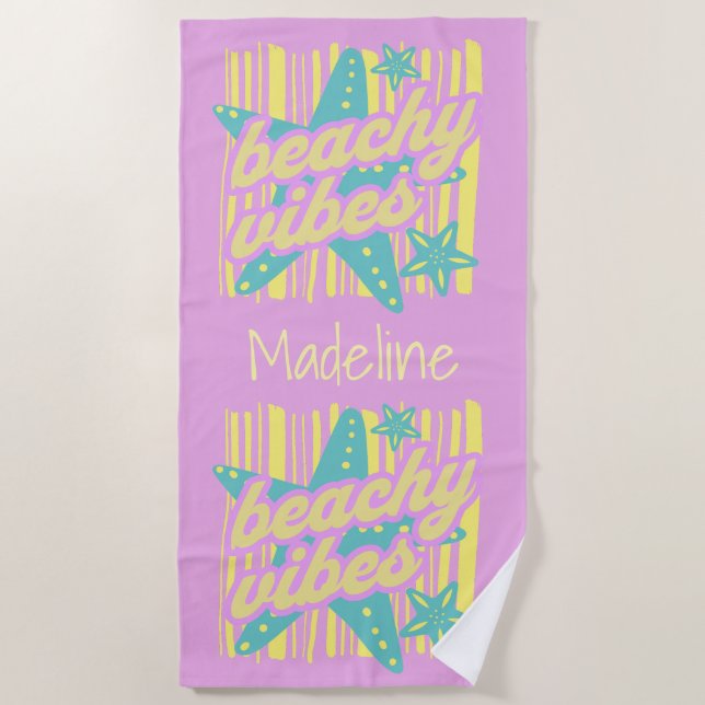 Serviette De Plage Coquillages Fantaisistes de Plage (Devant)