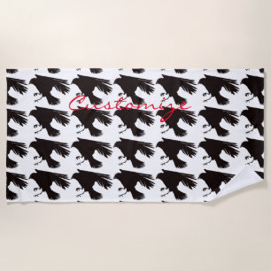 Serviette De Plage Corbeau noir vol Thunder_Cove