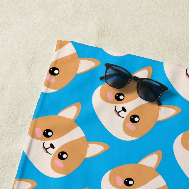 Serviette De Plage Corgi (En situation)