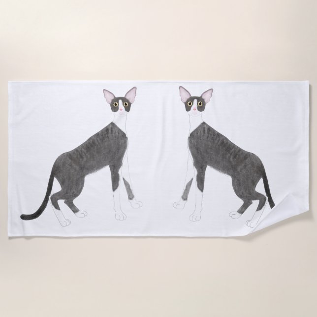 Serviette de plage Cornish Rex (Devant)