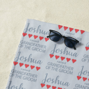 Serviette De Plage Cortège de mariage et de noce 5 cœurs Grand-père d