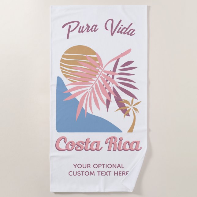 Serviette De Plage Costa Rica Moto Pura Vida (Devant)