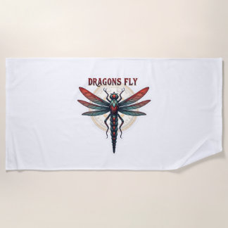 Serviette De Plage Cottagecore Aesthétique Dragonfly Mushroom Witchen