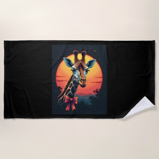 Serviette De Plage Cou de girafe comme un Rollercoaster Run Funny Ret (Devant)