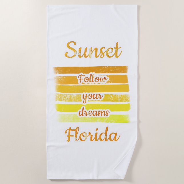 Serviette De Plage Coucher de soleil mignon en Floride (Devant)