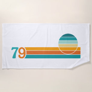 Serviette De Plage Coucher de soleil rétro 79