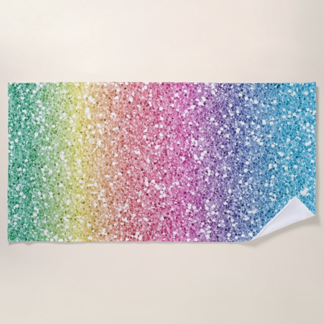 Serviette De Plage Couleur tendance pailletée ombrée (Devant)