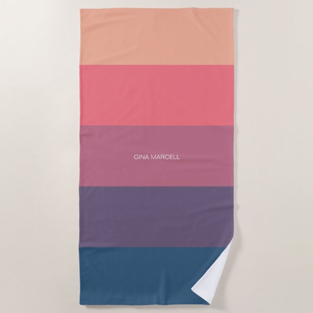 Serviette De Plage Couleurs rêveuses personnalisées (Devant)