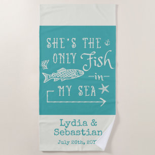 Serviette De Plage Couples Maris Femme mignonne Correspondance Croisi