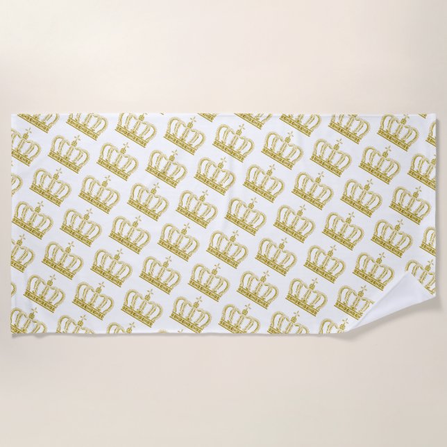 Serviette De Plage Couronne d'or - luxe royal (Devant)