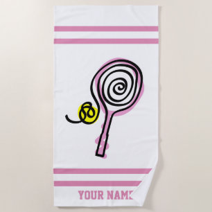 Serviette De Plage Coutume rose girly mignonne de conception de