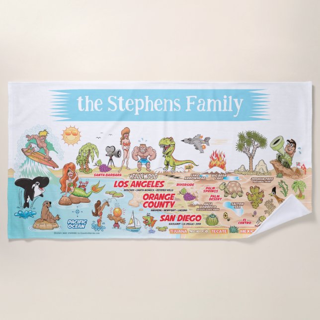 Serviette De Plage Couverture de plage personnalisée SoCal Sunset (Devant)