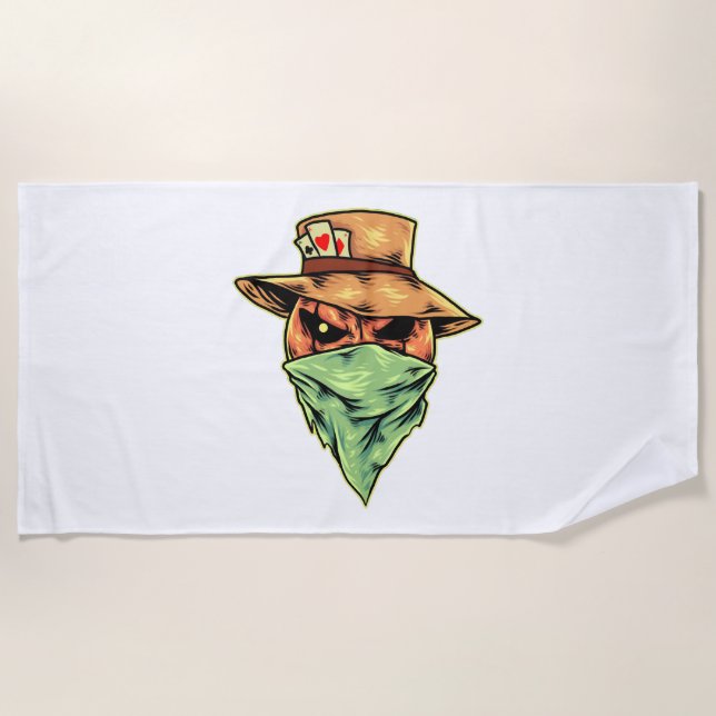 Serviette De Plage cowboy à halloween (Devant)