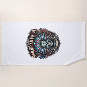 Serviette De Plage Crâne de liberté cyber patriotique Cyberpunk Futur