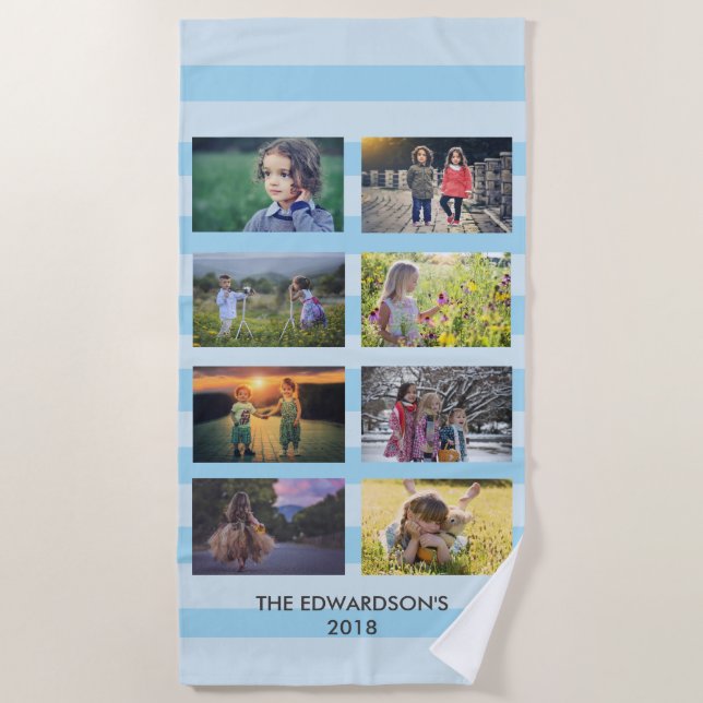 Serviette De Plage Créez votre propre collage photo de famille (Devant)
