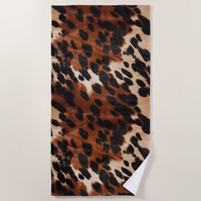 Serviette De Plage Crème Brown noir (Devant)