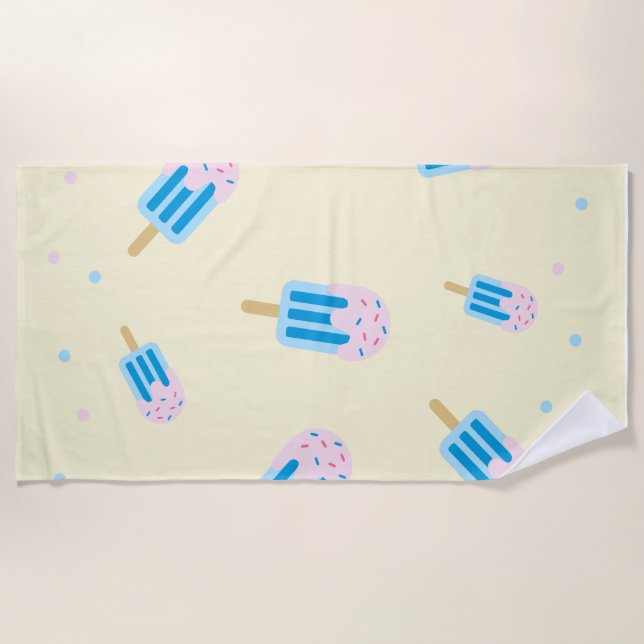 Serviette De Plage Crème glacée (Devant)