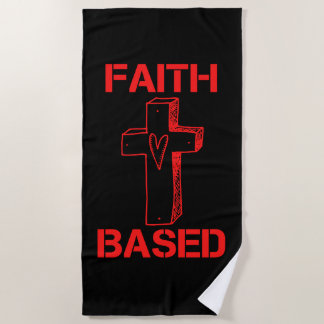 Serviette De Plage Croix Et Coeur Fondés Sur La Foi