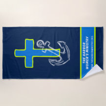 Serviette de plage Cross & Ancres