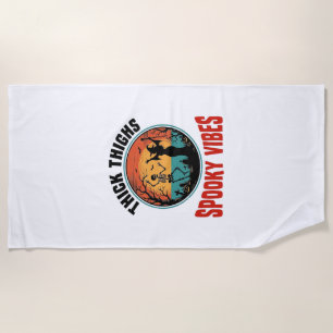 Serviette De Plage Cuisses Épaisses Vibes Sombres Design Halloween Vi