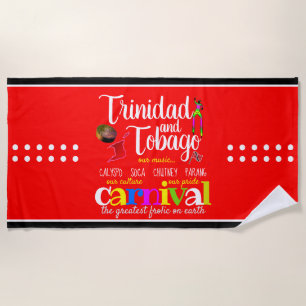 Serviette De Plage Culture de Trinité-et-Tobago Fierté Carnaval - ROU