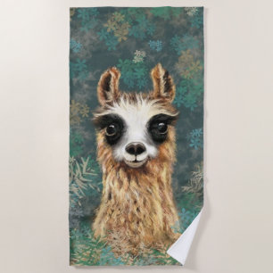 Serviette De Plage Curious Llama Funny Beach Towne