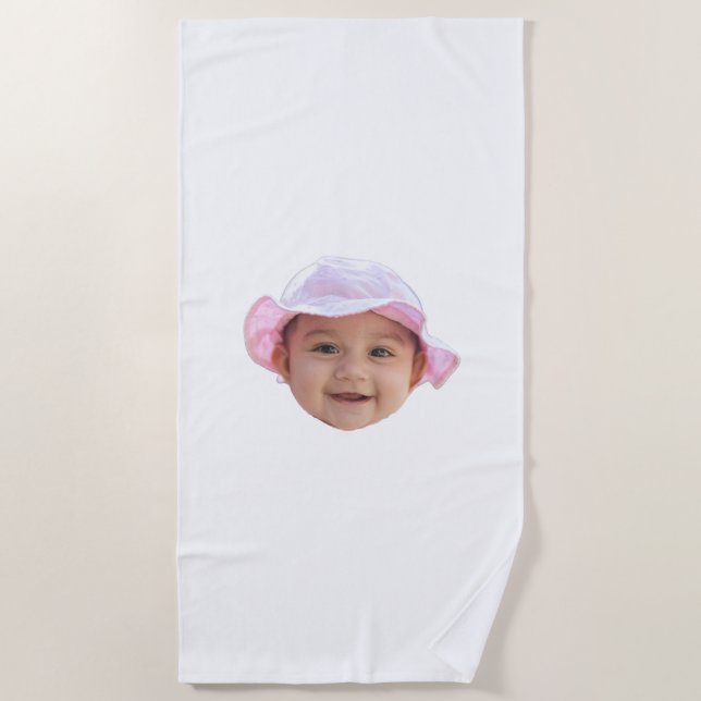 Serviette De Plage Custom Baby Photo, Baby Photo Face (Devant)
