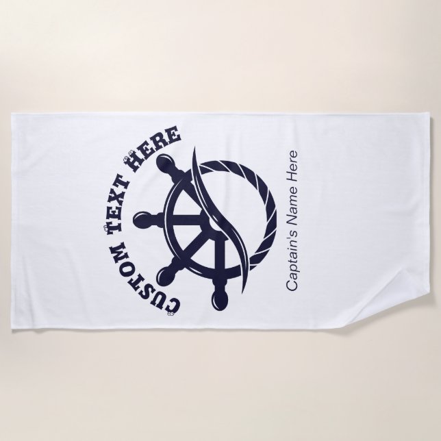 Serviette De Plage Custom Captain Boat Nautical Gift (Devant)