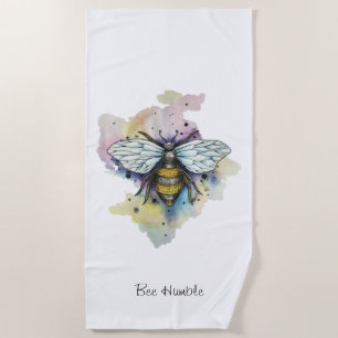 Serviette De Plage Cute Bee And Rainbow Wash