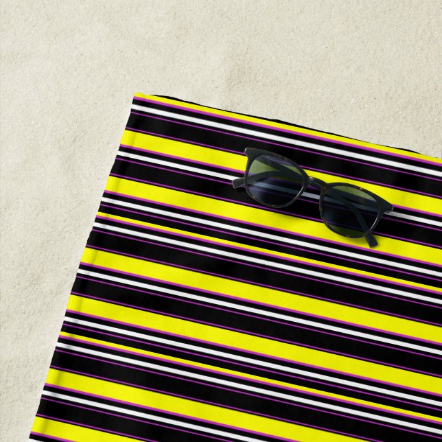 Serviette De Plage Cute black yellow stripes (En situation)