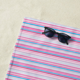 Serviette De Plage Cute blue pink stripes