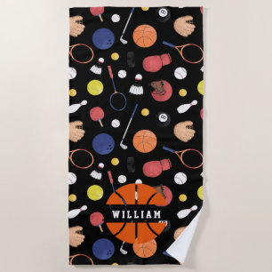 Serviette De Plage Cute Champion du Sport Moderne Personnalisé Enfant
