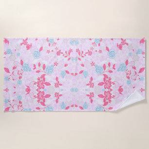 Serviette De Plage Cute coloré pastel motif floral couleu bas