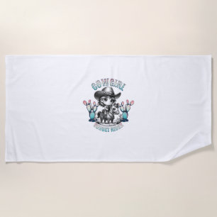 Serviette De Plage Cute Cow Girl Horse équitation Cowgirl Sunset Ride