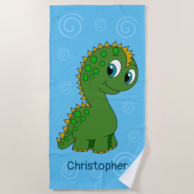 Serviette De Plage Cute Dinosaur (Devant)