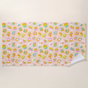 Serviette De Plage Cute Empreinte de léopard Cheetah Spots Motif rose