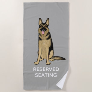 Serviette De Plage Cute German Shepherd Chien Réservé Siège   Personn