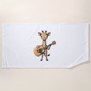 Serviette De Plage Cute Giraffe Jouer Guitare Giraffes Musicien Musi