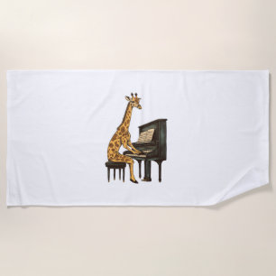 Serviette De Plage Cute Giraffe Jouer Piano Giraffes Musicien Musique
