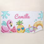 Cute Girl Flamant rose tropical Personnalisé
